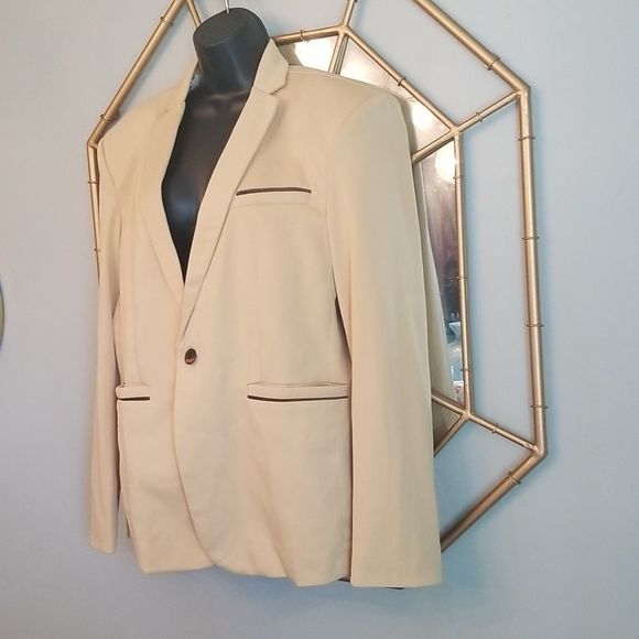 David.Ann Fashion Butter Cup Textured One Button Blazer NWOT Sz. Large - Picture 2 of 14